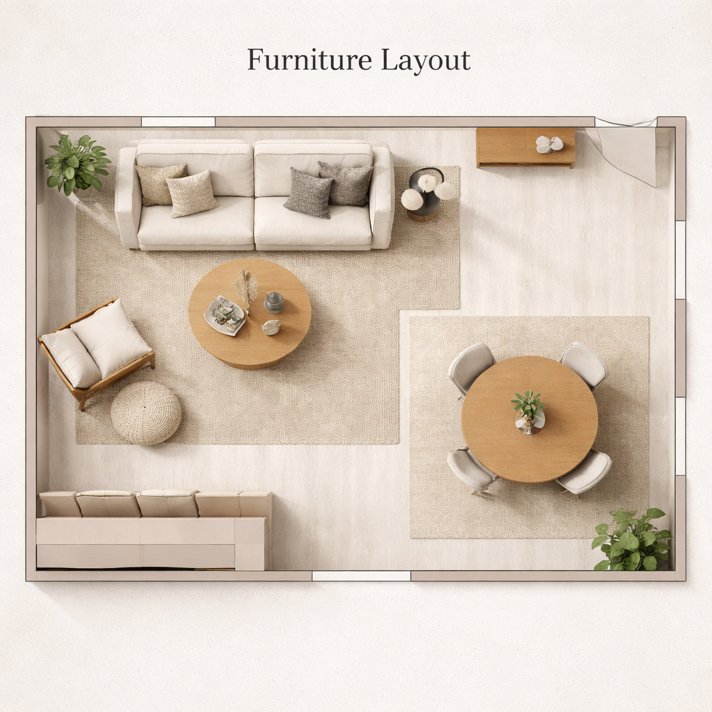 Interior furniture layout concept